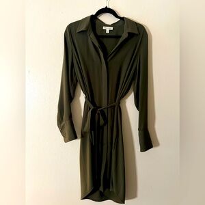 Army green shirt dress